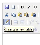 Editor Table Insert Button, Ultimate Web Builder software