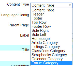Forum Category, Content Type