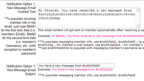 Member Notification Emails