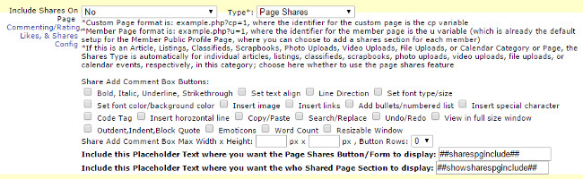 UltimateWB, Include shares on page UltimateWB, Include shares on page