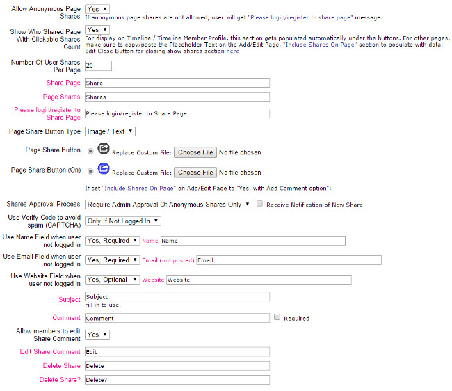 UltimateWB, Page/Uploads Shares Config UltimateWB, Page/Uploads Shares Config