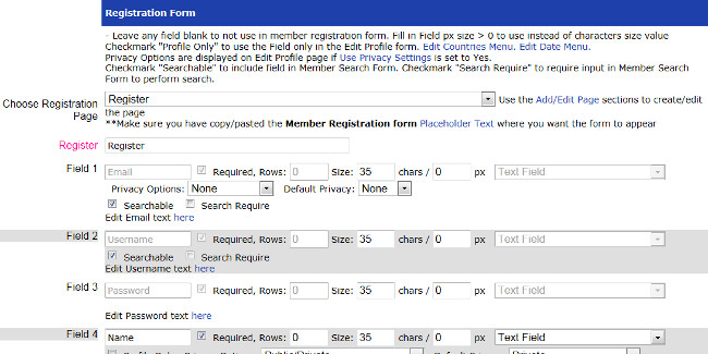 Customizing Registration Form