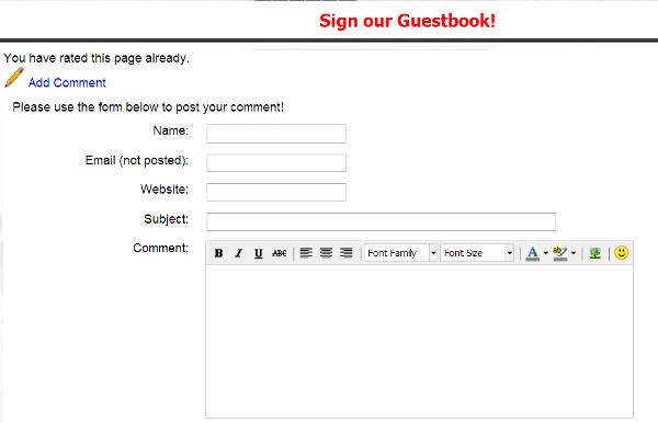 Sign Guestbook Form