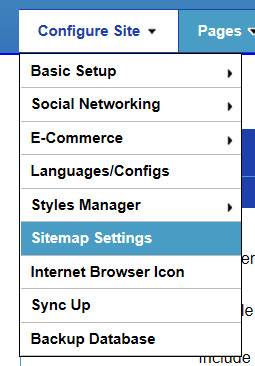 Sitemap Settings Tool, Ultimate Web Builder software Sitemap Settings Tool, Ultimate Web Builder software