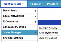 Configure Site, Advanced Styles, Ultimate Web Builder Software
