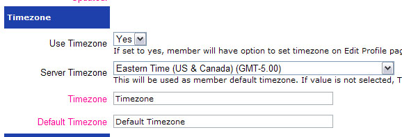Timezone Settings & Options