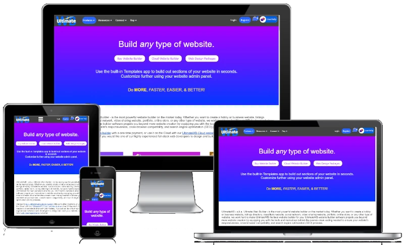 Build your website on any computer - mac, pc, or even ipad, tablet!