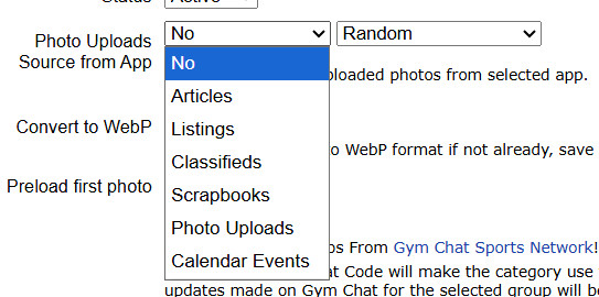 Set Photo Uploads Source from App